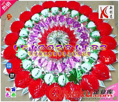 華美熱銷亮花圈 gd花圈批發 2.2米3球大球亮紙花圈 新創意花圈廠家制作批發