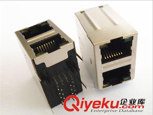 RJ45帶變壓器 2x1雙層特殊雙豎排針千兆網口帶LED燈100/1000M BASE內置濾波器