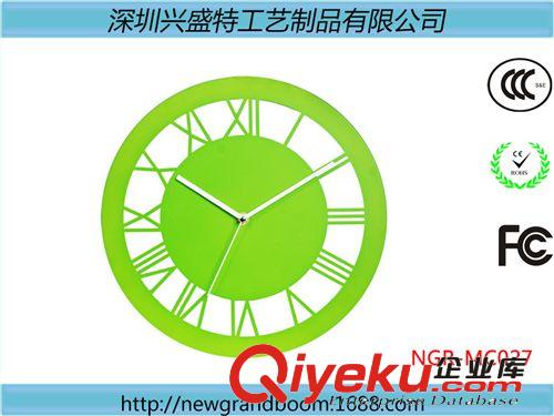 金属挂钟 客厅卧室时尚金属铝挂钟 彩色表盘镂空刻度 厂价批发