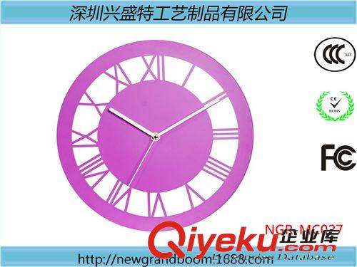 金屬掛鐘 客廳臥室時尚金屬鋁掛鐘 鏤空數字刻度 無外框 外銷熱品