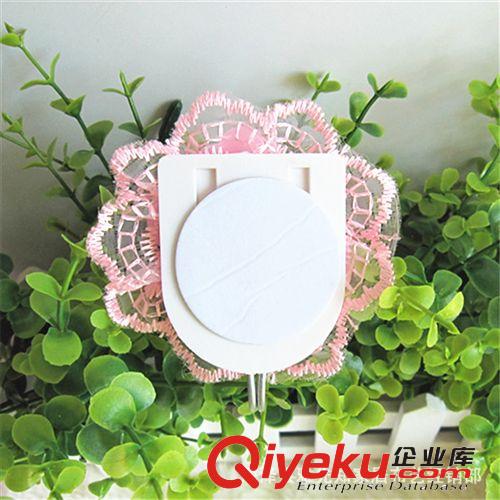 掛鉤 田園花朵蕾絲玫瑰花朵布藝創意可愛掛鉤 強力承重 精美粘鉤 掛鉤原始圖片3