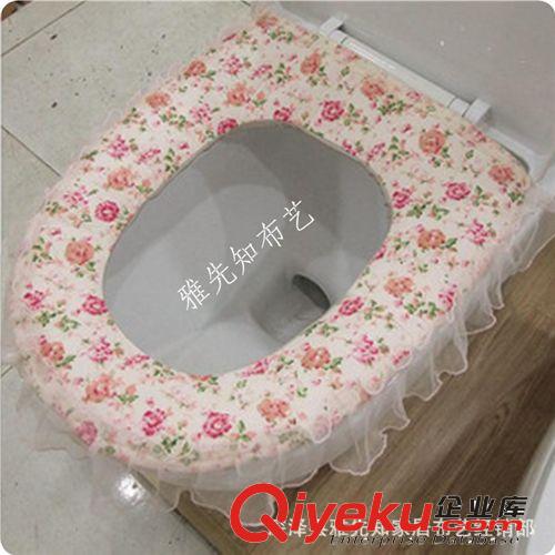 馬桶墊 布藝蕾絲馬桶墊座便套 拉鏈式 防水保暖馬桶圈
