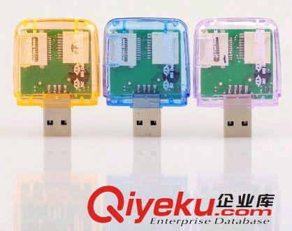USB產品   多功能多合一讀卡器 {wn}高速 TF/SD讀卡器 小透明讀卡器