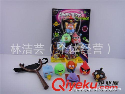 憤怒小鳥系列 批發(fā)憤怒小鳥玩具  憤怒的小鳥(搪膠)套裝 彈弓帶燈光音樂