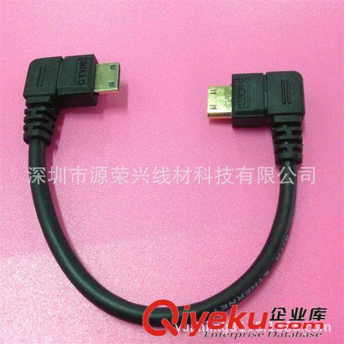 HDMI高清線 工廠批發：90度彎頭 mini HDMI 數據線 平板高清視迷你HDMI線原始圖片3