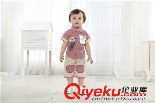 夏裝 2014夏款外貿(mào)童裝兒童品牌套裝紳士襯衣套裝嬰幼兒服裝 童套裝原始圖片2