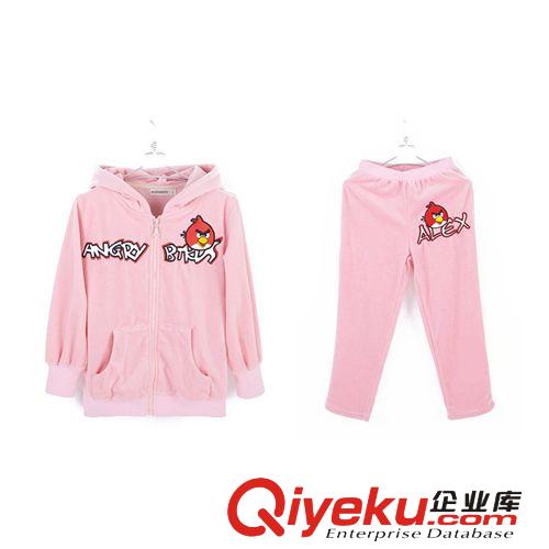 女童服飾 【伙拼】 韓版兒童品牌服裝 女童噴怒小鳥繡花長袖套裝 廠家直供原始圖片3