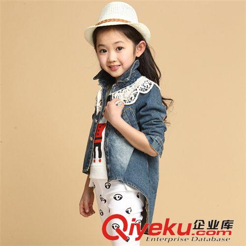 ◆ 可挑碼專區(qū) ◆ 廣東童裝秋季新款女童牛仔外套 長(zhǎng)袖燕尾服開衫上衣 女童品牌外套原始圖片2