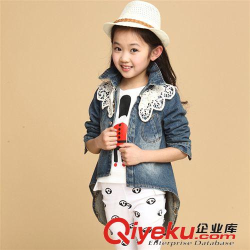 ◆ 可挑碼專區(qū) ◆ 廣東童裝秋季新款女童牛仔外套 長(zhǎng)袖燕尾服開衫上衣 女童品牌外套原始圖片3