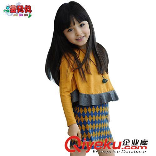 裙裝 品牌童裝女童2014秋季新款韓國品牌童裙格子連衣裙廠家批發原始圖片2