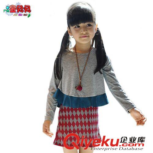 裙裝 品牌童裝女童2014秋季新款韓國品牌童裙格子連衣裙廠家批發原始圖片3