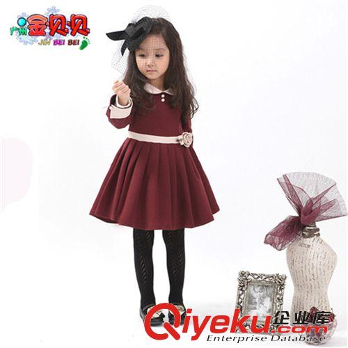 88888 童裝2014新款女童收腰連衣裙學(xué)院風(fēng)韓版淑女裙子秋冬裝公主裙