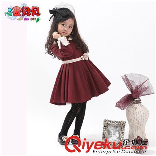 88888 童裝2014新款女童收腰連衣裙學院風韓版淑女裙子秋冬裝公主裙