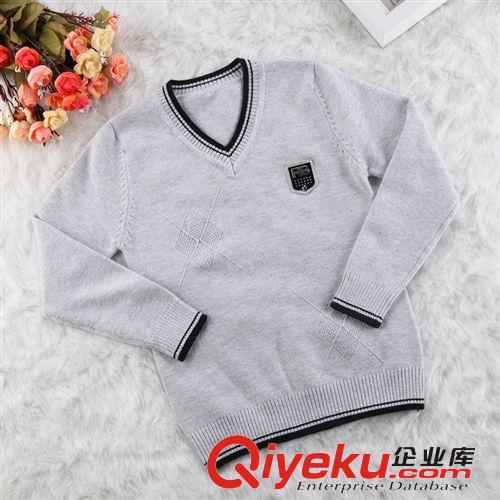 【新品】童毛衣 2014新款韓版童裝男童V領(lǐng)純棉精梳棉毛衣中小童毛衣廠家批發(fā)原始圖片2
