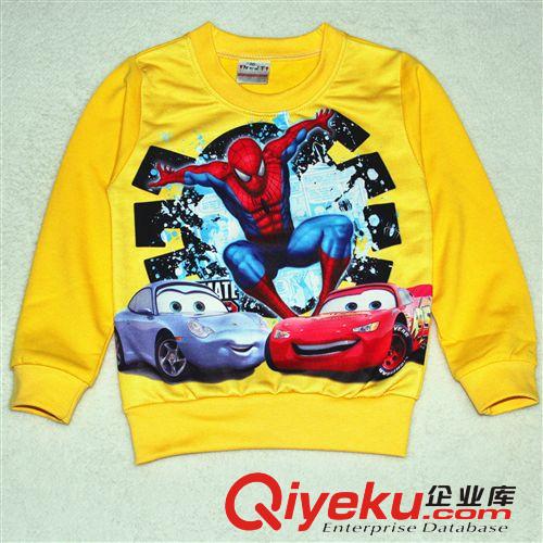 【新品】外貿(mào)長袖t恤 2014新款童裝歐美卡通長袖童t恤卡通蜘蛛俠兒童打底衫男童t恤批發(fā)原始圖片2