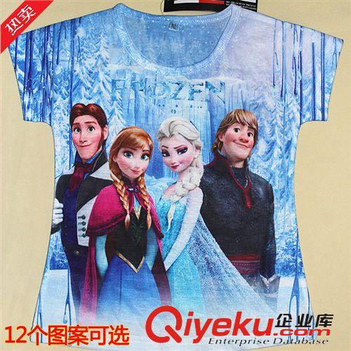 【2014品牌新品】 冰雪奇緣t恤2014夏季新款外貿童裝清倉歐美女童卡通短袖童t恤批發原始圖片2
