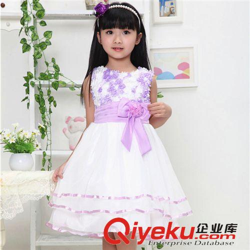 【2014品牌新品】 2014品牌童裙夏季新品韓版童裝連衣裙 配腰帶女童公主裙婚紗裙原始圖片3