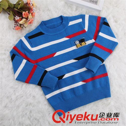 【2014品牌新品】 2014新款秋款童裝星扣兒童韓版毛衣條紋童毛衣男童毛衣批發