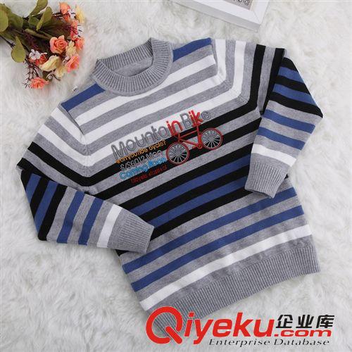 【2014品牌新品】 2014新款韓版童裝批發條紋兒童毛衣卡通童毛衣寶寶毛衣男童毛衣原始圖片2