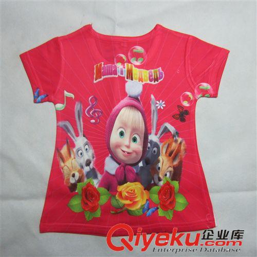 【速賣通外貿童T恤】 2014夏季新款品牌童裝歐美時尚印花卡通動漫短袖女童t恤tj批發