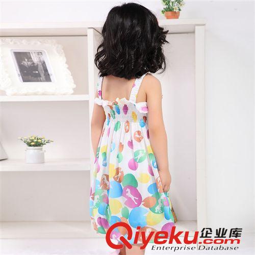 【2014夏款新品童裙】 2014夏季韓版童裝新款童裙蝴蝶結(jié)印花拼色女童雪紡連衣裙廠家批發(fā)