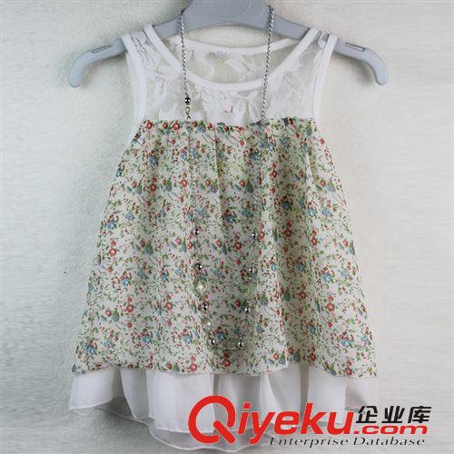 【2014夏款新品童裙】 歐美時尚新款童裙品牌童裝女蕾絲印花圓點女童連衣裙公主裙配掛飾