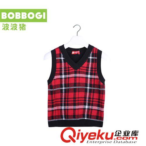 tj清倉(cāng) 2014新品外貿(mào)兒童波波豬純棉馬甲 男童保暖卡通童馬甲 英倫棉背心原始圖片2