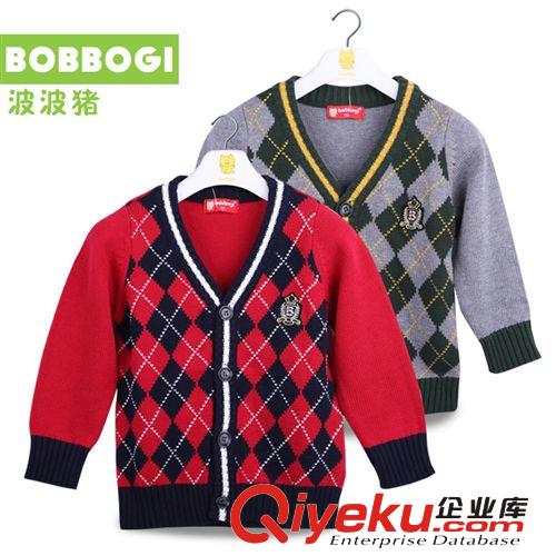 tj清倉(cāng) 波波豬bobbogi 秋冬新款 純棉毛線外套 韓范套頭男童保暖針織衫