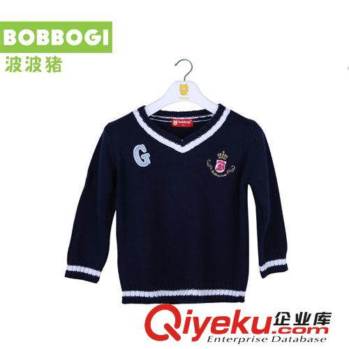 每周二上新 bobbogi秋裝新款韓版童針織衫 字母長袖薄款針織衫 直銷批發童裝原始圖片2