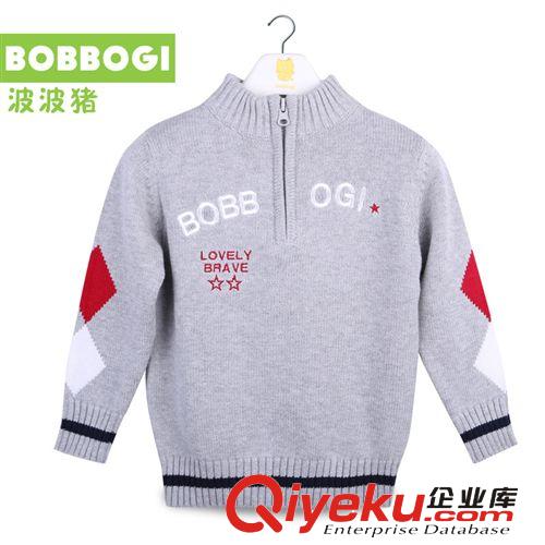 熱批秋款 波波豬童裝批發(fā) 秋裝新款英倫風男中大童童純棉針織開衫外貿(mào)原單