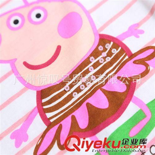 童裙 夏季童裝 女童連衣裙佩佩豬peppa pig短袖裙 網紗條紋裙 外貿批發原始圖片3
