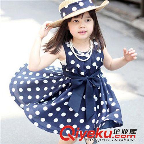 淘寶一件代發專區 女童連衣裙 2014夏季童裝 彩色波點裙 無袖連衣裙 韓版童裙 批發