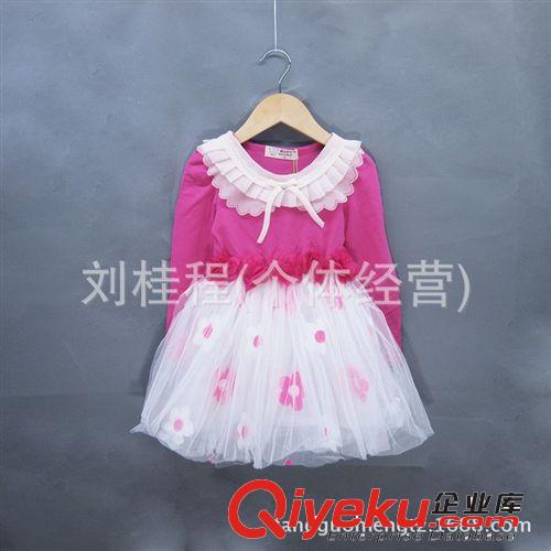 【秋冬·新品】自制の連衣裙 2014秋冬女童長(zhǎng)袖連衣裙 韓版太陽(yáng)花gd蕾絲公主裙蓬蓬裙原始圖片3