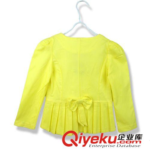 【秋冬·新品】童の外套 廣東產地 2013秋裝韓版女童糖果色蝴蝶結圓領外套原始圖片2