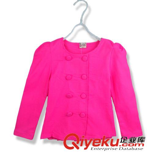 【秋冬·新品】童の外套 廣東產地 2013秋裝韓版女童糖果色蝴蝶結圓領外套原始圖片3
