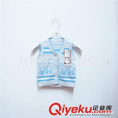 【秋冬·新品】小童の毛衣 8138#中小童寶寶嬰童毛衣 春秋款熊貓開衫無袖純棉背心毛衣原始圖片3