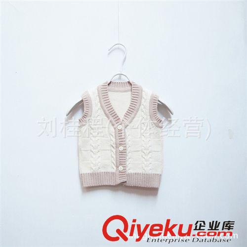 【秋冬·新品】小童の毛衣 8260#中小童寶寶嬰兒裝 春秋款開衫無袖背心馬甲純棉毛衣 麻花原始圖片2