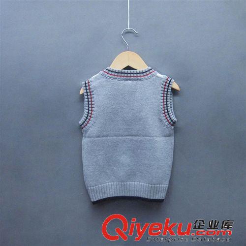 【秋冬·新品】小童の毛衣 歐美外貿(mào)品牌原單 中小男童秋冬款純棉針織馬甲 格子背心原始圖片2