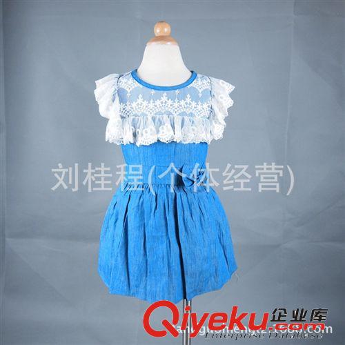 【14夏款大tj】 童裝批發(fā) 2014夏裝新款純棉牛仔裙 中小女童連衣裙 保證不掉色原始圖片3