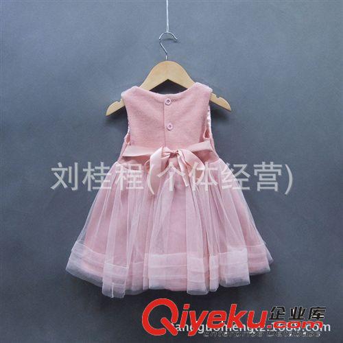 ☆產(chǎn)品類別區(qū) 廣東品牌童裝 2014韓版冬款女童背心裙 公主款加絨毛呢童裙原始圖片3