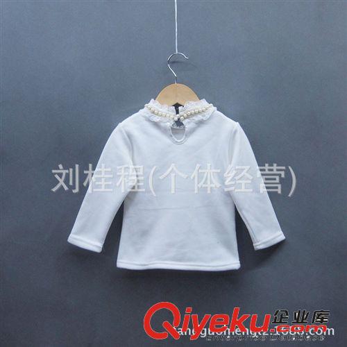 ☆性別專區 【手機今日團】秋冬款女童蕾絲打底衫 不倒絨加絨加厚兒童打底衫原始圖片3