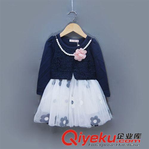 ☆季節(jié)專區(qū) 2014{zx1}秋款 秋裝女童連衣裙 中大童長袖蕾絲韓版太陽花童裙原始圖片2