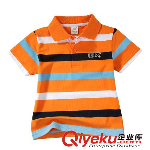 熱銷產(chǎn)品 童裝夏季 男童polo衫 2014春夏熱賣 休閑條紋翻領(lǐng)短袖T恤