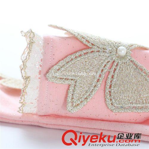 8.12 秋款上新 蝶戀 2014秋冬新品 女童燙金刺繡蝴蝶拼接蕾絲打底褲  兒童打底褲原始圖片2