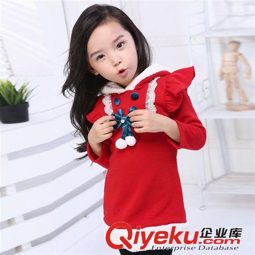 2014冬季新品 2014新款韓版童裝批發(fā)廠家直批女童秋冬款純棉不倒絨荷葉袖公主裙原始圖片2