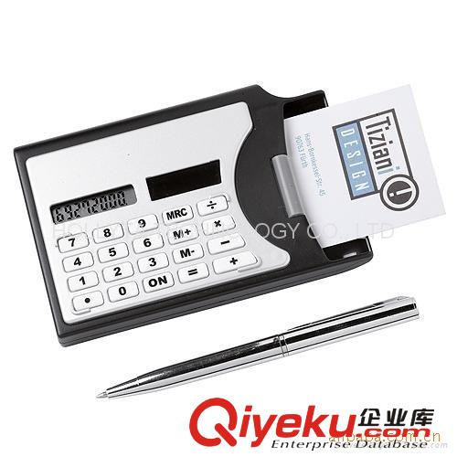 供應名片夾太陽能計算器  帶圓珠筆 迷你禮品計算器 促銷禮品原始圖片2