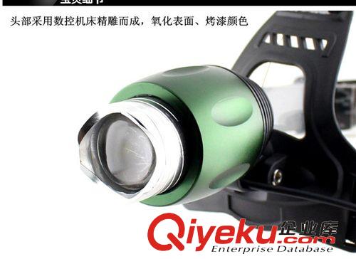 廠家直銷 新款頭部旋轉調焦頭燈，釣魚燈 CREE T6燈珠 充電頭燈