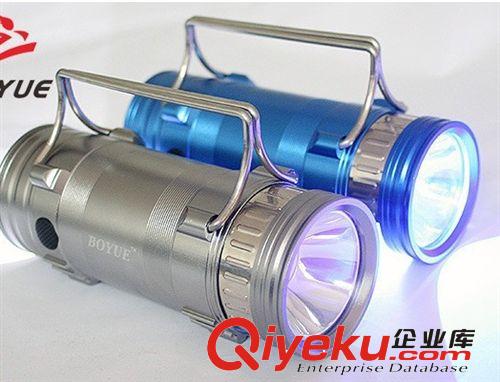 F10藍光釣魚燈 夜釣燈 5W變焦雙光源液晶手電筒 臺釣