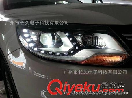 時宇途觀大燈總成改裝汽車LED淚眼總成透鏡雙氙氣透鏡日行前照燈