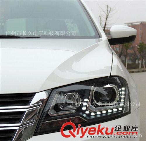 時宇 大眾新桑塔納汽車改裝LED大燈總成 汽車雙疝氣透鏡大燈改裝